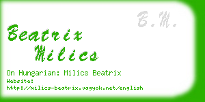 beatrix milics business card